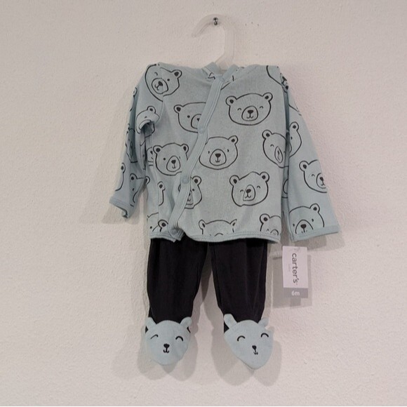 Carter's Bear Outfit, Hooded Jacket and Pants, Baby Boy 6 Months - Picture 1 of 8